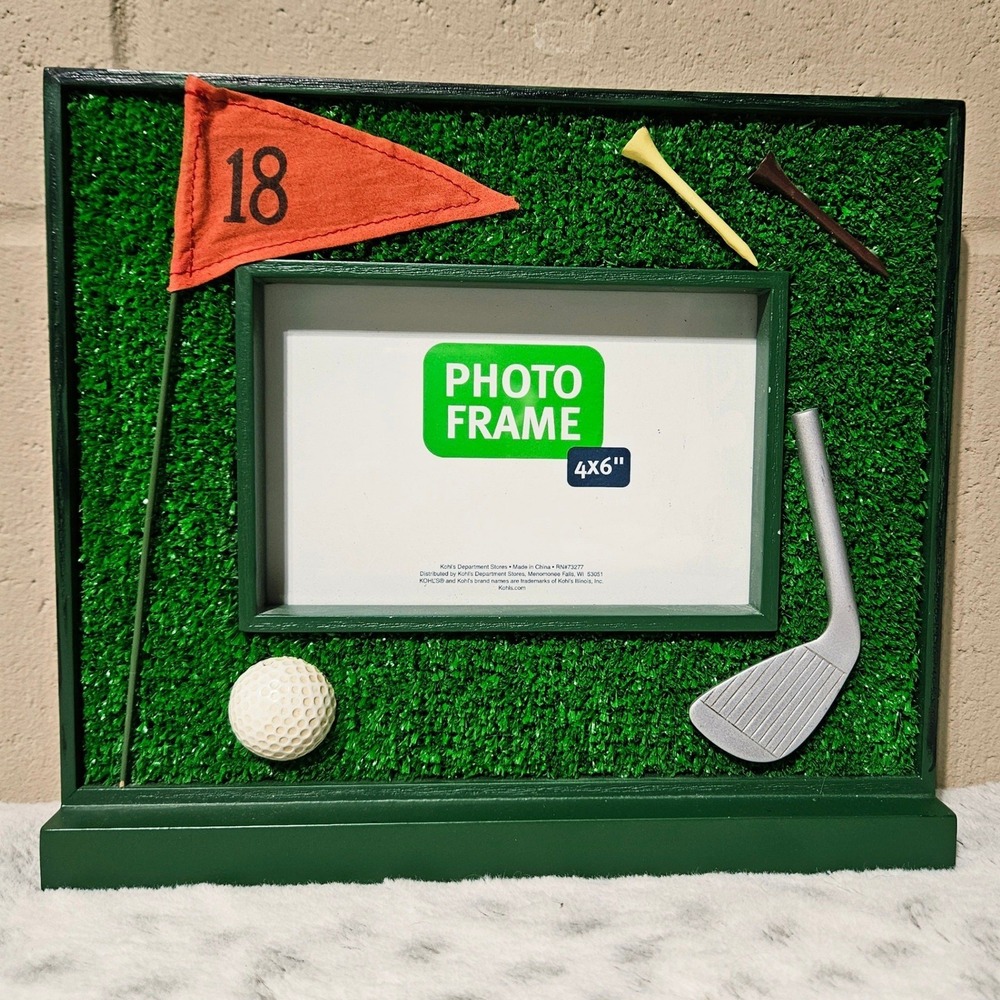 3D Golf Picture Frame 4x6 Preppy Gorpcore Sporty Decor Fathers Day Man Cave Turf